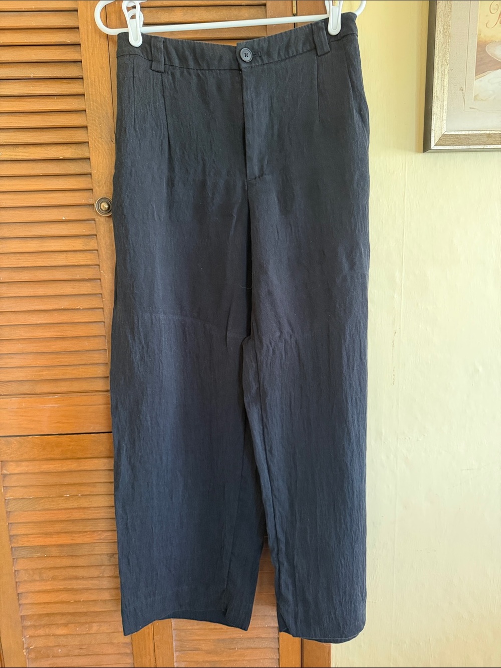 a new day Black Wide-Leg Pants with Button Detail